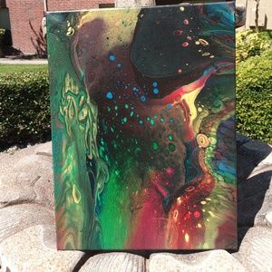 Acrylic abstract hand painted artwork